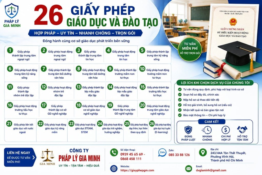 26 Giấy Phép Giáo Dục Và Đào Tạo