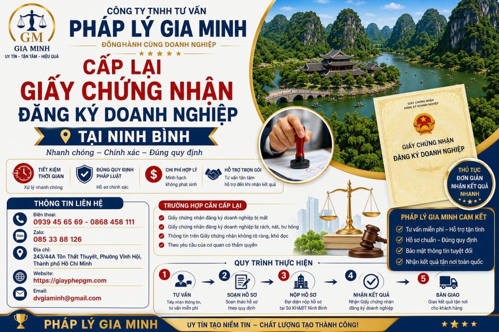 Cấp lại giấy chứng nhận đăng ký doanh nghiệp tại Ninh Bình 1 Cấp lại Giấy chứng nhận đăng ký doanh nghiệp tại Ninh Bình