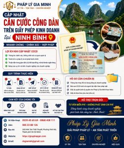 Cập nhật căn cước công dân trên giấy phép kinh doanh tại Ninh Bình