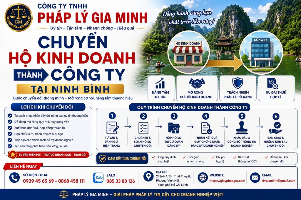 Chuyển hộ kinh doanh thành công ty tại Ninh Bình