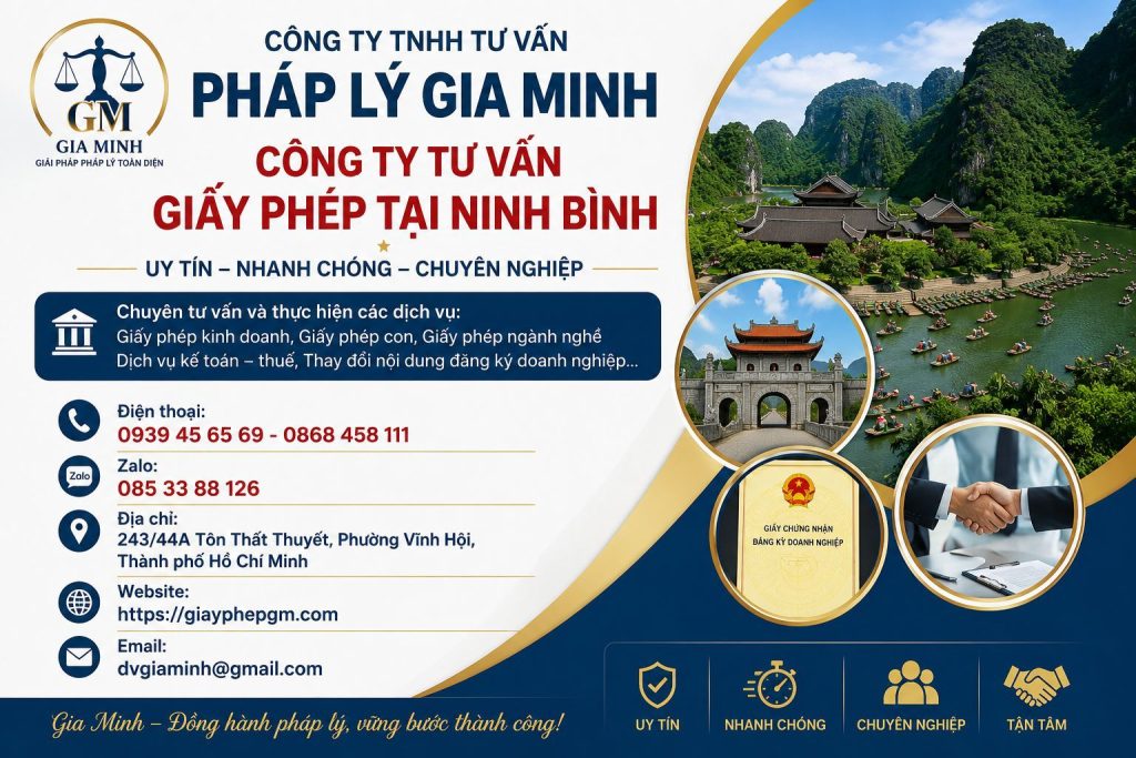 Công ty tư vấn giấy phép tại Ninh Bình
