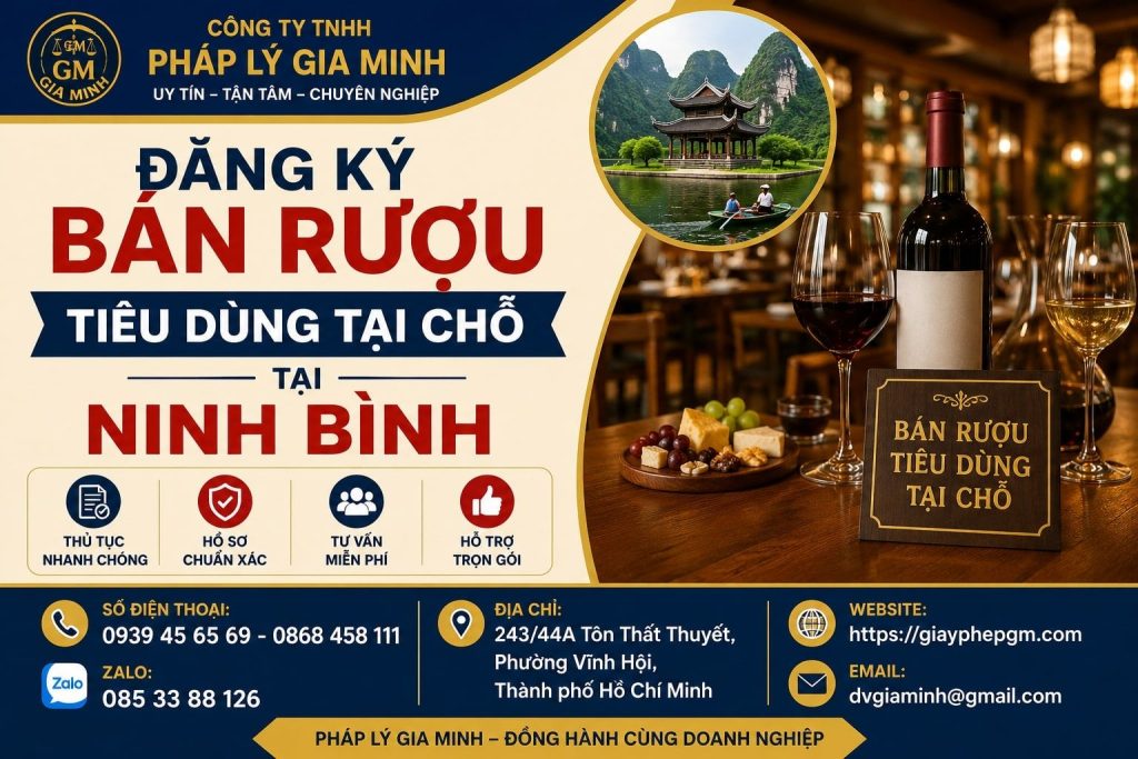 Đăng ký bán rượu tiêu dùng tại chỗ tại Ninh Bình