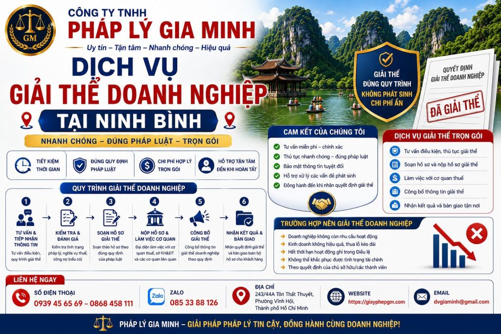 Dịch vụ giải thể doanh nghiệp tại Ninh Bình