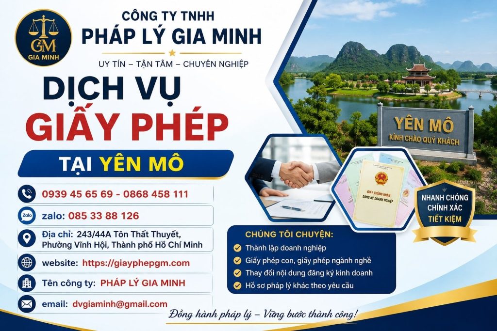 Dịch vụ giấy phép tại Yên Mô