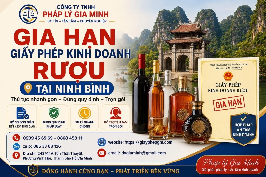 Gia hạn giấy phép kinh doanh rượu tại Ninh Bình