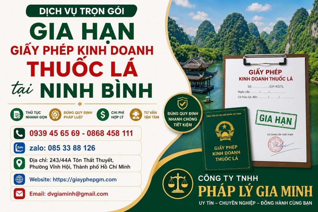 Gia hạn giấy phép kinh doanh thuốc lá tại Ninh Bình
