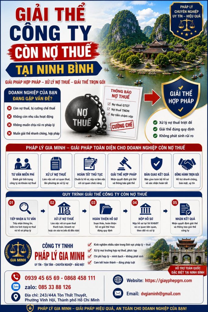 Giải thể công ty còn nợ thuế tại Ninh Bình