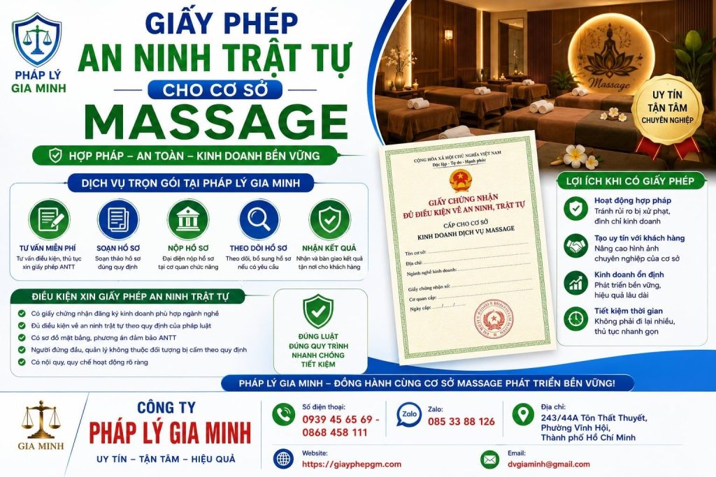 Giấy Phép An Ninh Trật Tự Cho Cơ Sở Massage