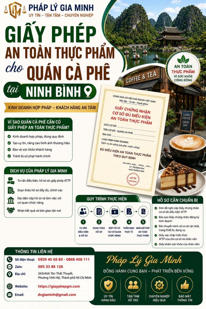 Giấy phép an toàn thực phẩm cho quán cà phê tại Ninh Bình 1 Giấy phép an toàn thực phẩm cho quán cà phê tại Ninh Bình