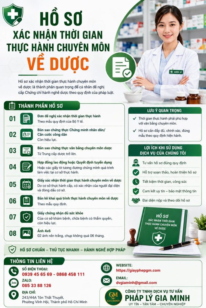 Hồ Sơ Xác Nhận Thời Gian Thực Hành Chuyên Môn Về Dược