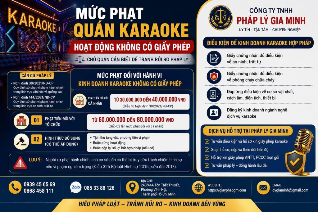 Mức phạt quán karaoke hoạt động không có giấy phép