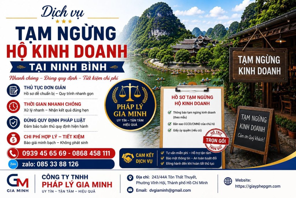 Tạm ngừng hộ kinh doanh tại Ninh Bình