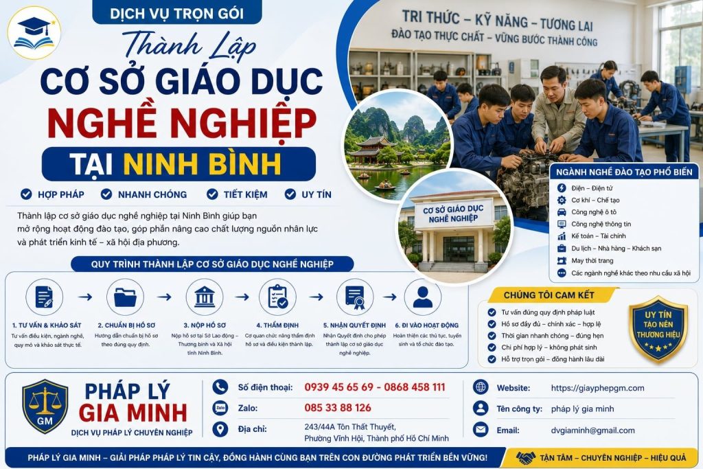 Thành Lập Cơ Sở Giáo Dục Nghề Nghiệp Tại Ninh Bình
