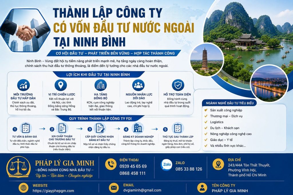 Thành lập công ty có vốn đầu tư nước ngoài tại Ninh Bình