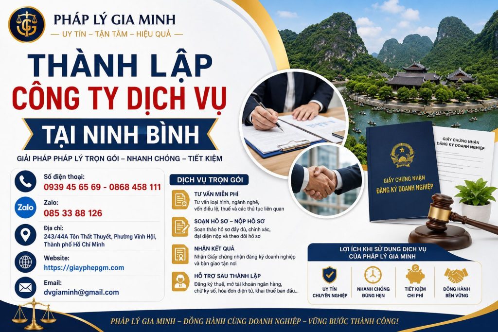 Thành lập công ty dịch vụ tại Ninh Bình