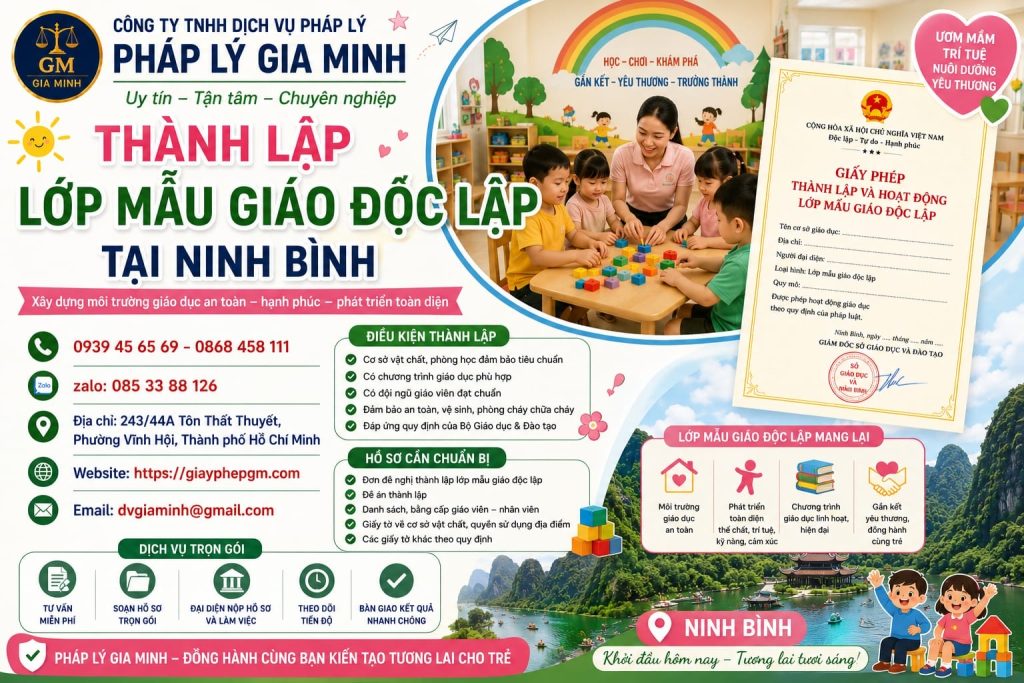 Thành Lập Lớp Mẫu Giáo Độc Lập Tại Ninh Bình