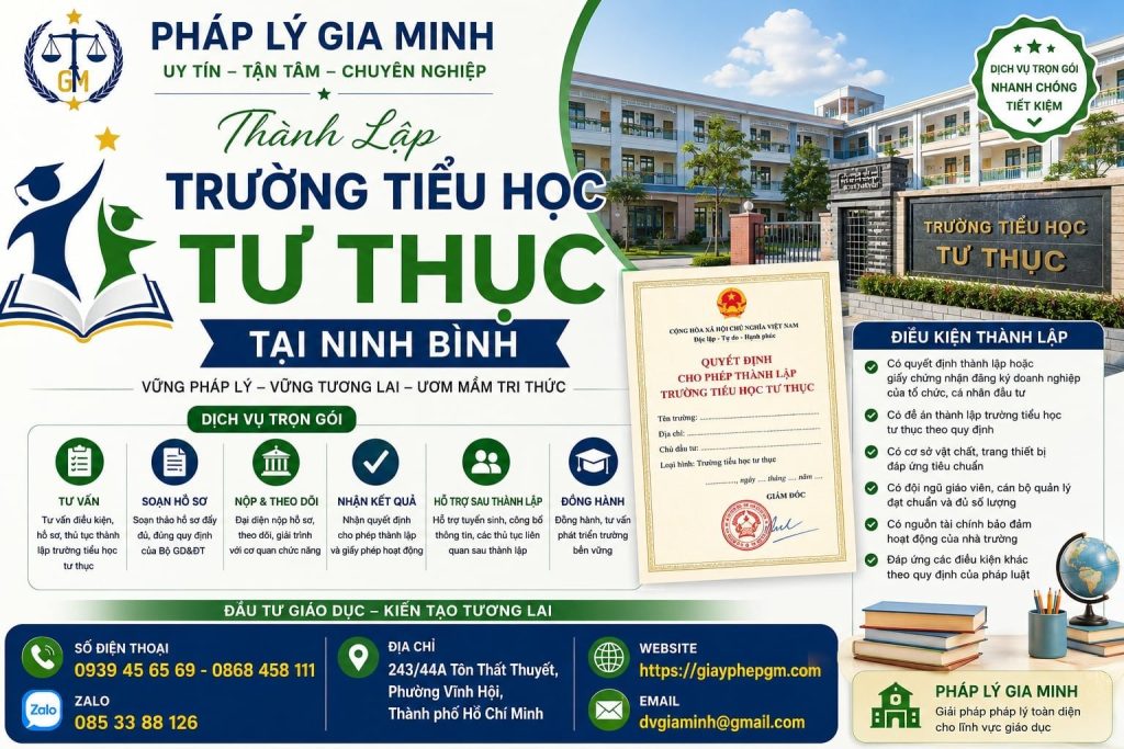 Thành Lập Trường Tiểu Học Tư Thục Tại Ninh Bình
