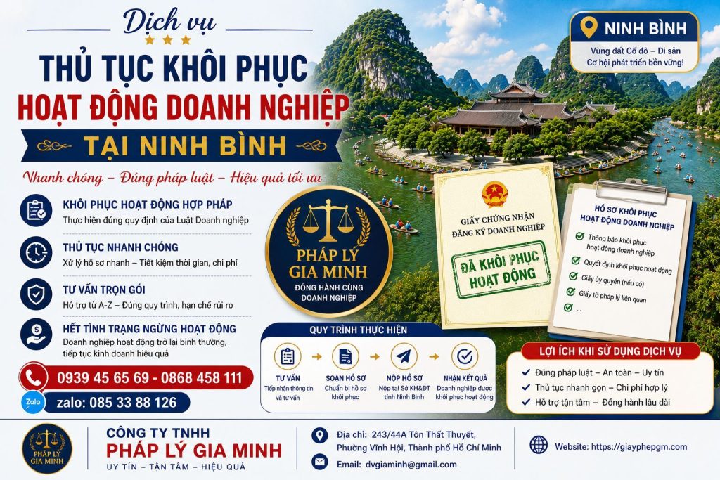 Thủ tục khôi phục hoạt động doanh nghiệp tại Ninh Bình