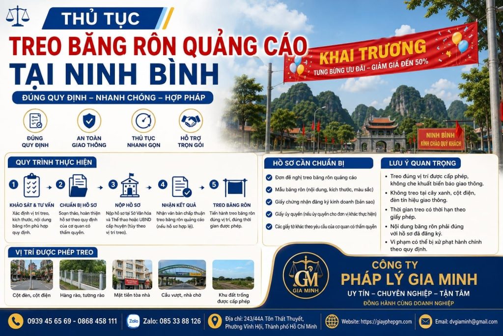 Thủ tục treo băng rôn quảng cáo tại Ninh Bình