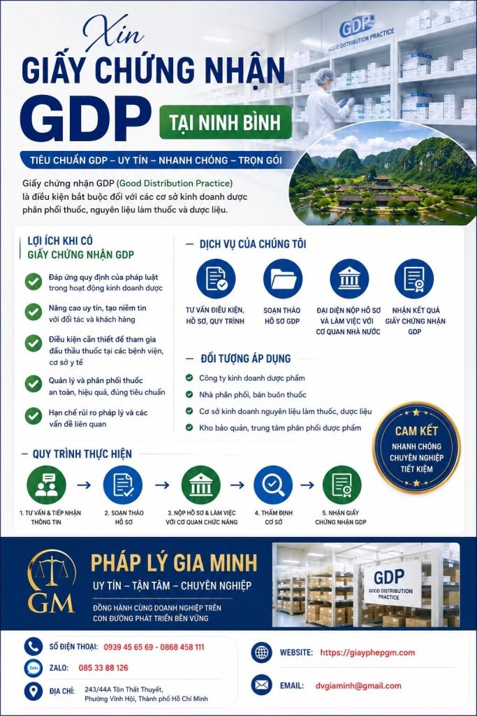 Xin Giấy Chứng Nhận GDP Tại Ninh Bình