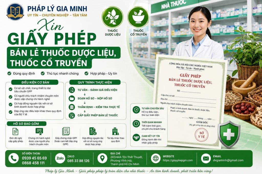 Xin Giấy Phép Bán Lẻ Thuốc Dược Liệu, Thuốc Cổ Truyền