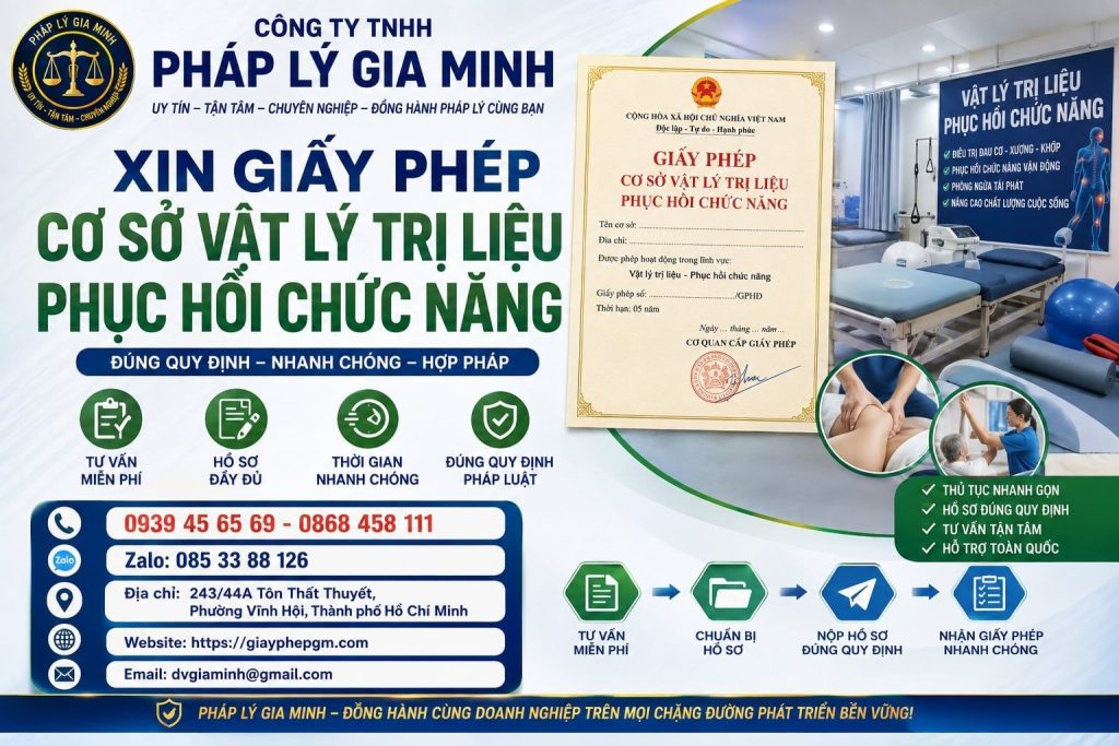 Xin giấy phép cơ sở vật lý trị liệu phục hồi chức năng