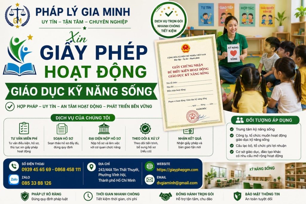 Xin Giấy Phép Hoạt Động Giáo Dục Kỹ Năng Sống