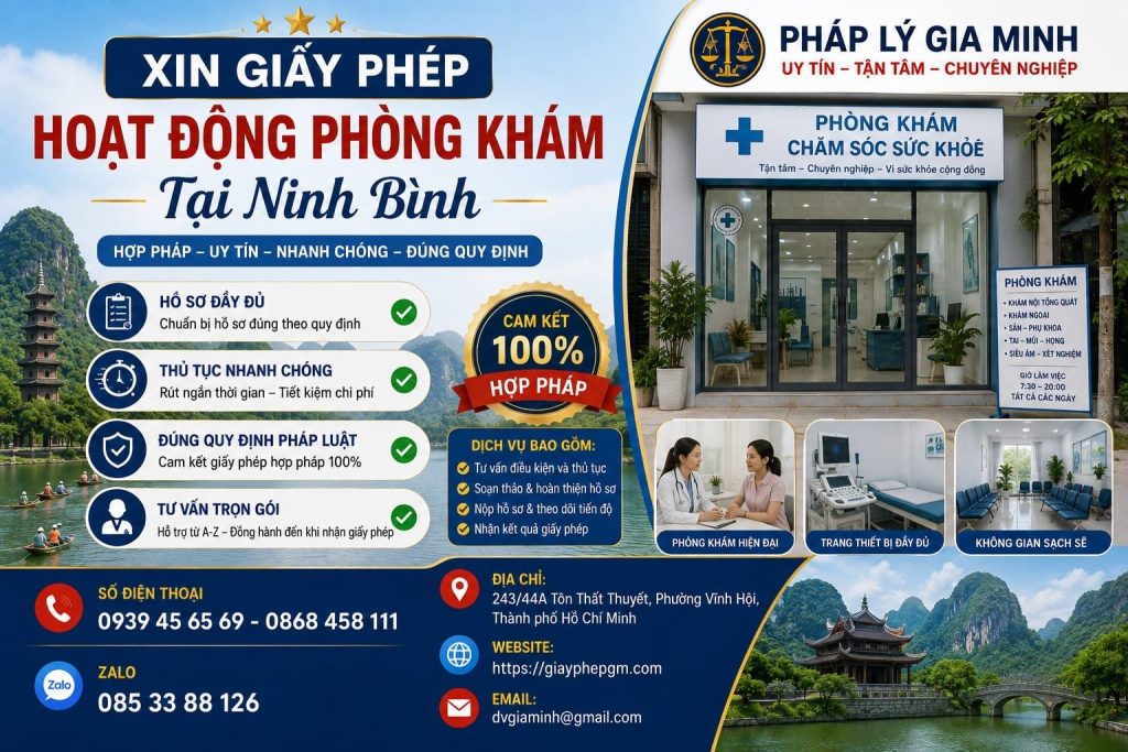 Xin giấy phép hoạt động phòng khám tại Ninh Bình
