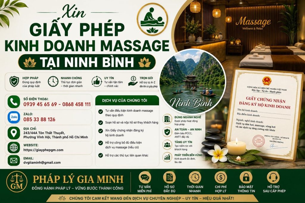 Xin Giấy Phép Kinh Doanh Massage Tại Ninh Bình