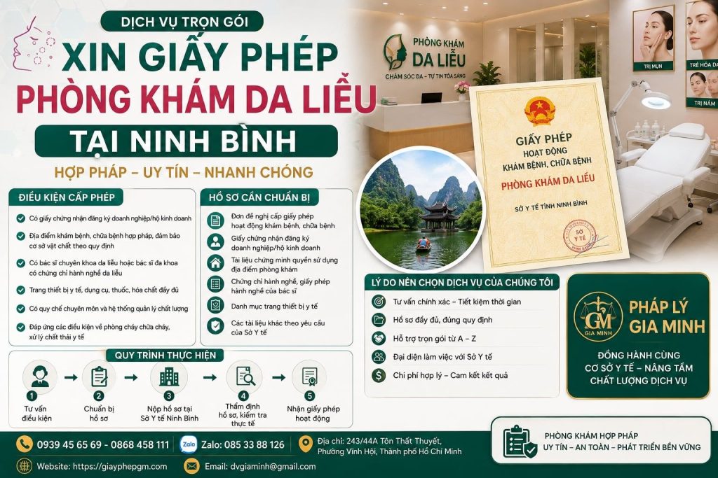 Xin giấy phép phòng khám da liễu tại Ninh Bình