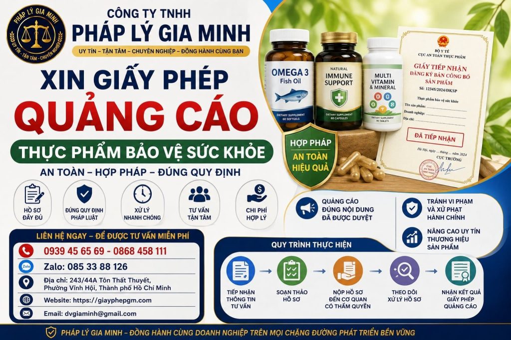 Xin giấy phép quảng cáo thực phẩm bảo vệ sức khỏe