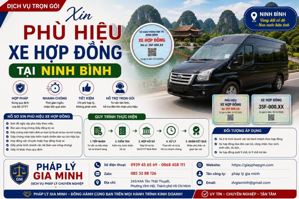 Xin Phù Hiệu Xe Hợp Đồng Tại Ninh Bình