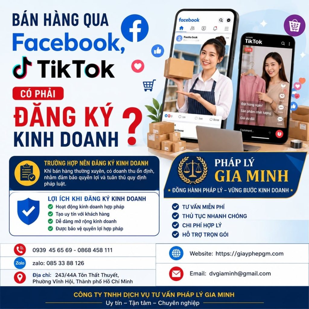 Bán hàng qua Facebook, TikTok có phải đăng ký kinh doanh không?