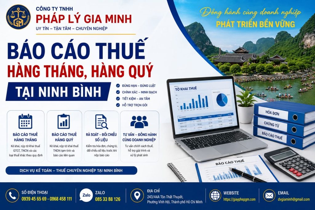 Báo cáo thuế hàng tháng, hàng quý tại Ninh Bình