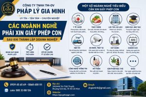 Các ngành nghề phải xin giấy phép con sau khi thành lập
