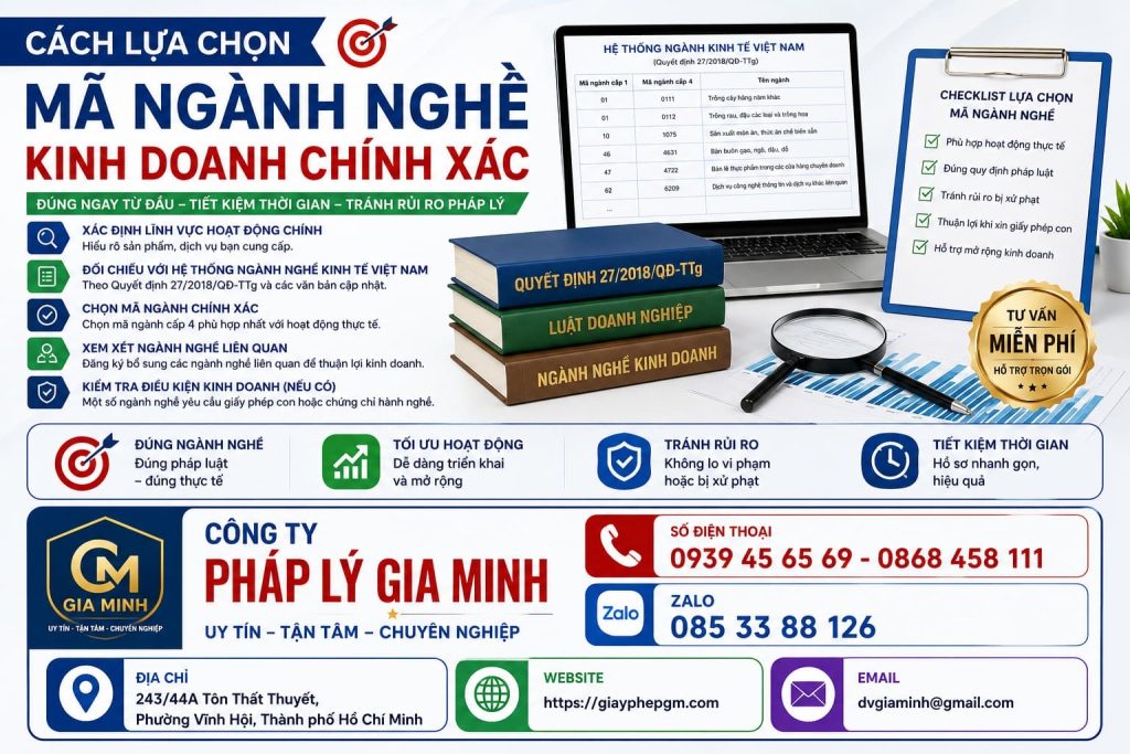 Cách lựa chọn mã ngành nghề kinh doanh chính xác