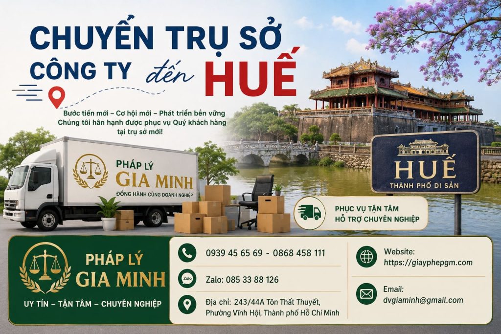 Chuyển trụ sở công ty đến Huế