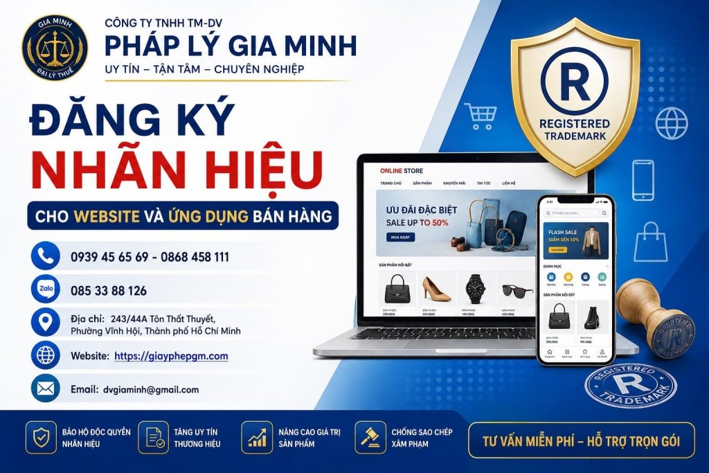 Đăng ký nhãn hiệu cho website và ứng dụng bán hàng