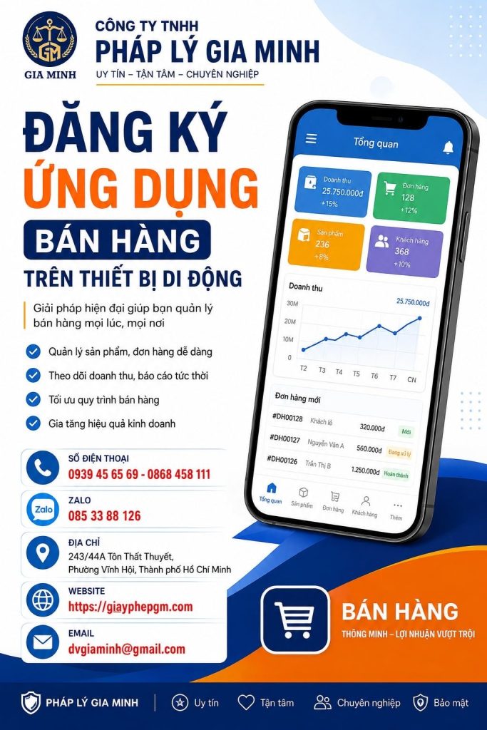 Đăng ký ứng dụng bán hàng trên thiết bị di động