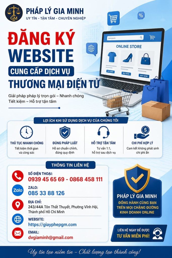 Đăng ký website cung cấp dịch vụ thương mại điện tử
