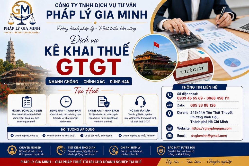 Dịch vụ kê khai thuế GTGT tại Huế