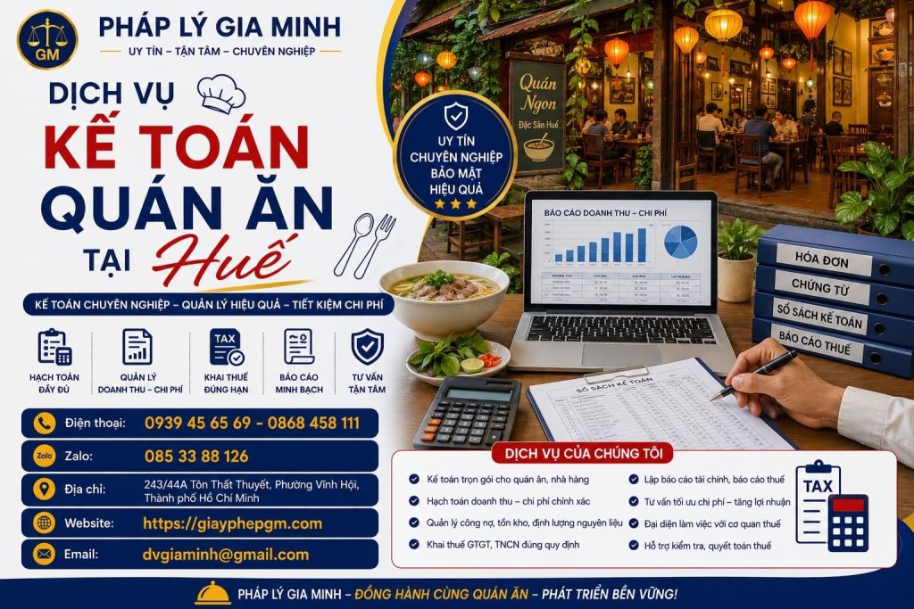 Dịch vụ kế toán quán ăn tại Huế