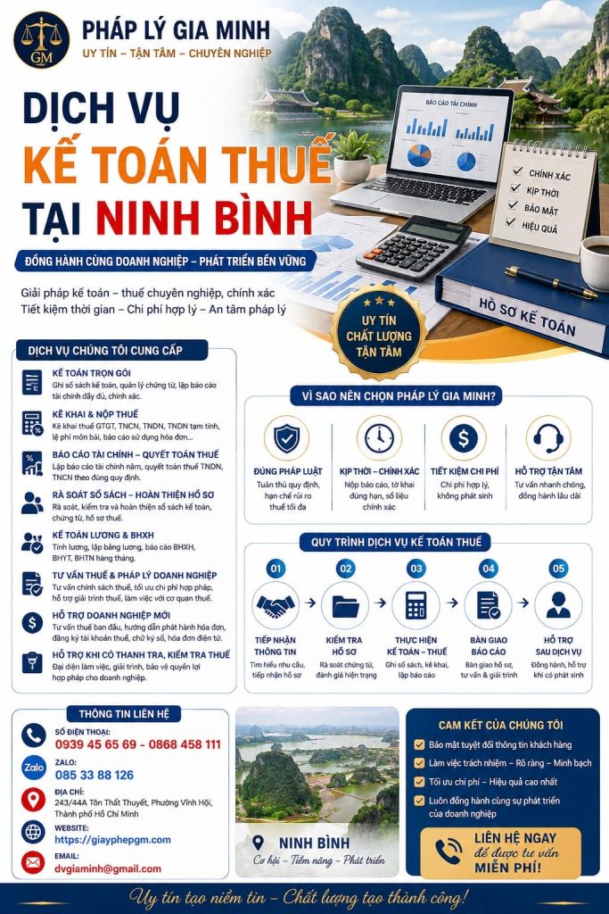 Dịch vụ kế toán thuế tại Ninh Bình