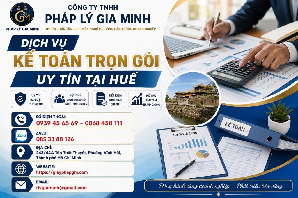 Dịch vụ kế toán trọn gói uy tín tại Huế