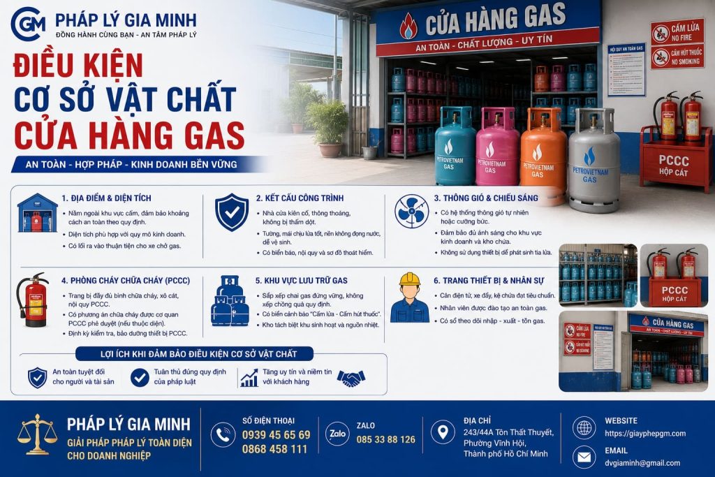 Điều kiện cơ sở vật chất cửa hàng gas