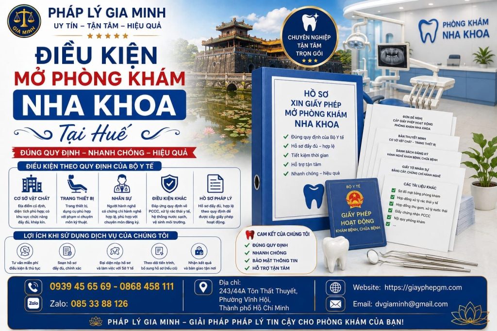 Điều kiện mở phòng khám nha khoa tại Huế