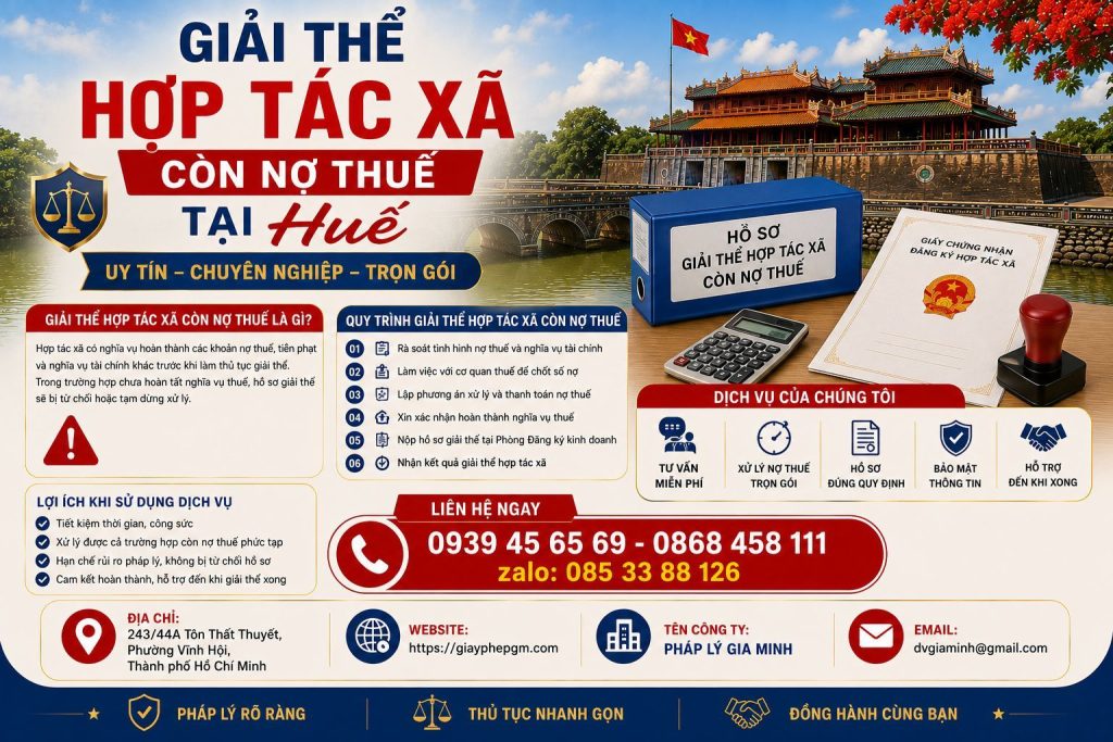 Giải thể hợp tác xã còn nợ thuế tại Huế