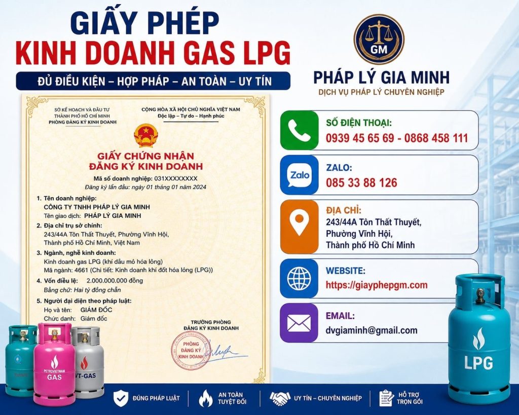Giấy phép kinh doanh gas LPG – Từ kiểm tra điều kiện đến hoàn thiện thủ tục an toàn 1 Giấy phép kinh doanh gas LPG