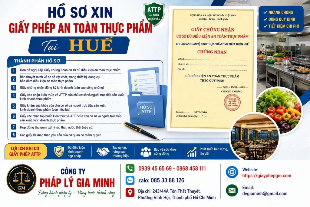 Hồ sơ xin giấy phép an toàn thực phẩm tại Huế cần chuẩn bị đầy đủ những gì? 1 Hồ sơ xin giấy phép an toàn thực phẩm tại Huế
