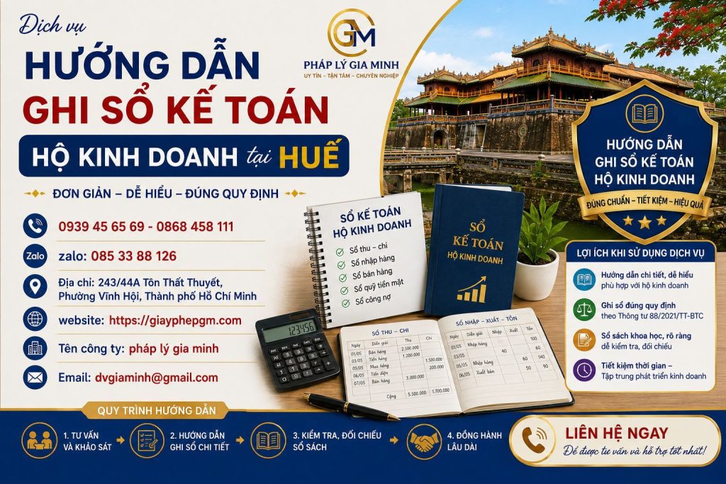 Hướng dẫn ghi sổ kế toán hộ kinh doanh tại Huế